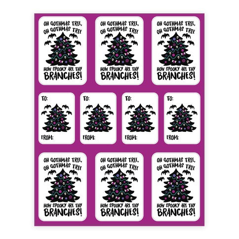 Oh Gothmas Tree Oh Gothmas Tree Parody Sticker Sheet