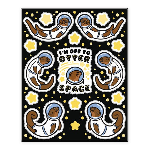 Otters In Space Sticker Sheet