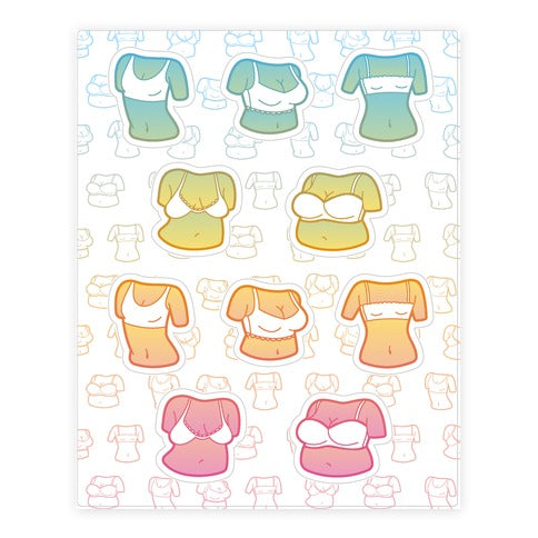 Pastel Boob  Sticker Sheet