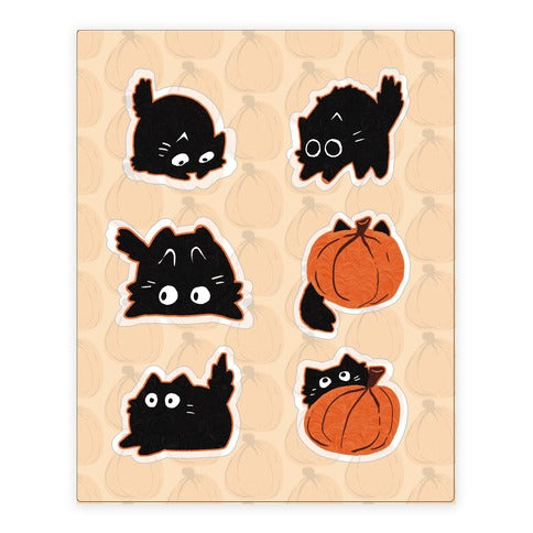 Pumpkin Cats Sticker Sheet