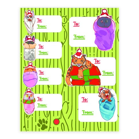 Purrito Gift Tag  Sticker Sheet