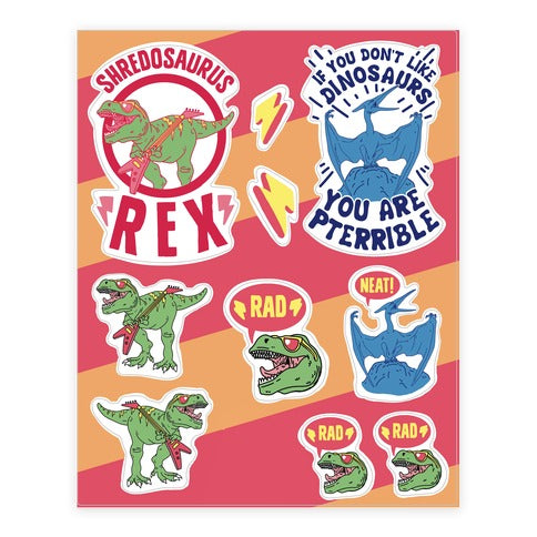 Rad Dinosaur  Sticker Sheet