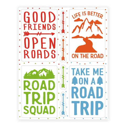 Road Trip Sticker Sheet Sticker Sheet