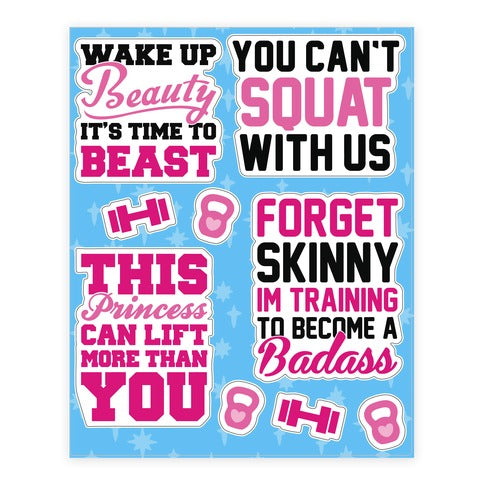 Sassy Girl Fitness  Sticker Sheet