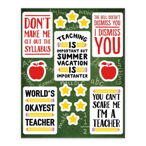 Sassy Teacher  Sticker Sheet