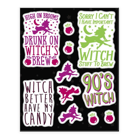 Sassy Witch  Sticker Sheet