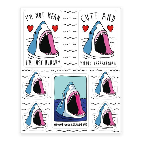 Shark Doodle Sticker Sheet Sticker Sheet