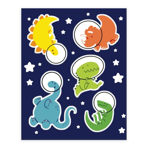 Space Dinos Sticker Sheet