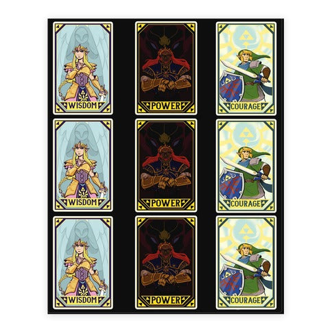 Triforce Tarot Sticker Set Sticker Sheet
