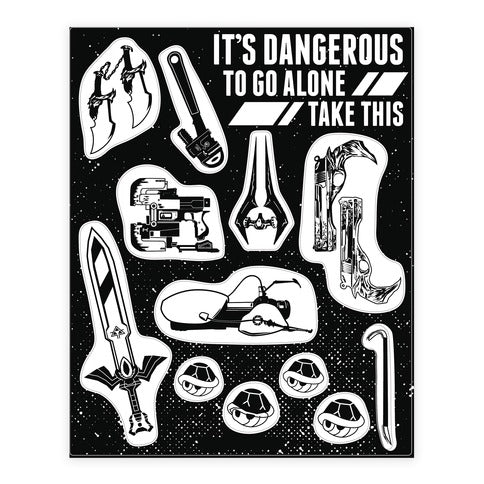 Video Game Weapons  Sticker Sheet