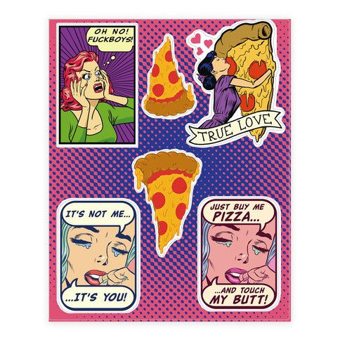 Vintage Comic Girls  Sticker Sheet