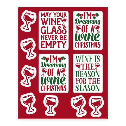 Wine Christmas  Sticker Sheet