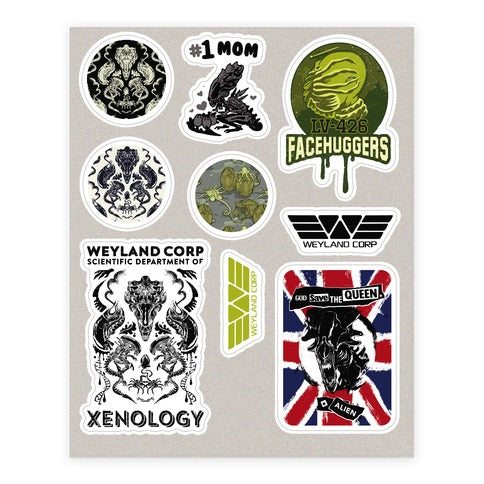Xenomorph Parody  Sticker Sheet