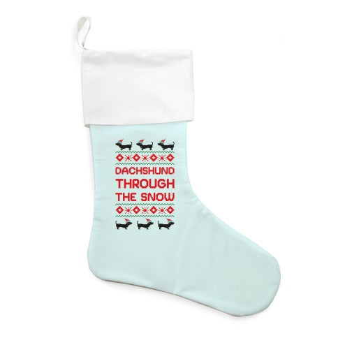 Dachshund Through The Snow Stocking