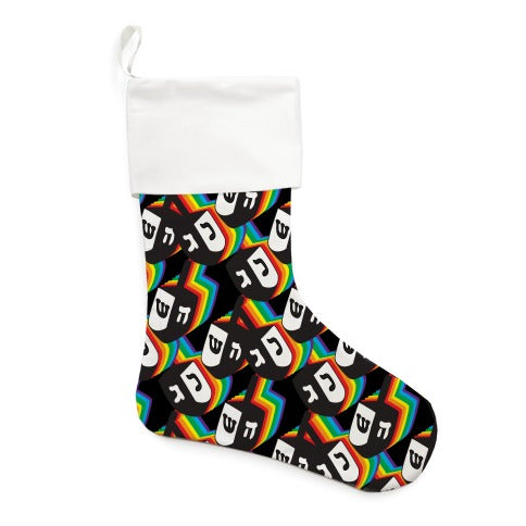 Rainbow Dreidel Pattern Stocking