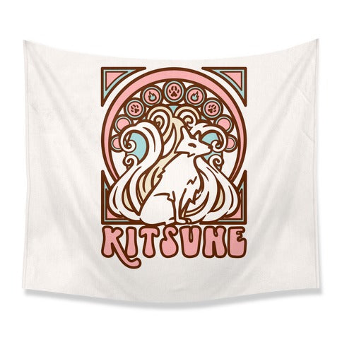 Art Nouveau Kitsune Tapestry