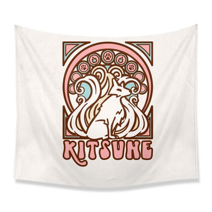 Art Nouveau Kitsune Tapestry