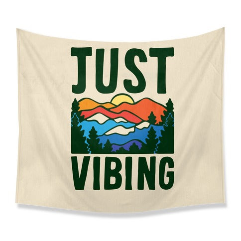 Just Vibing Mountains Tapestry