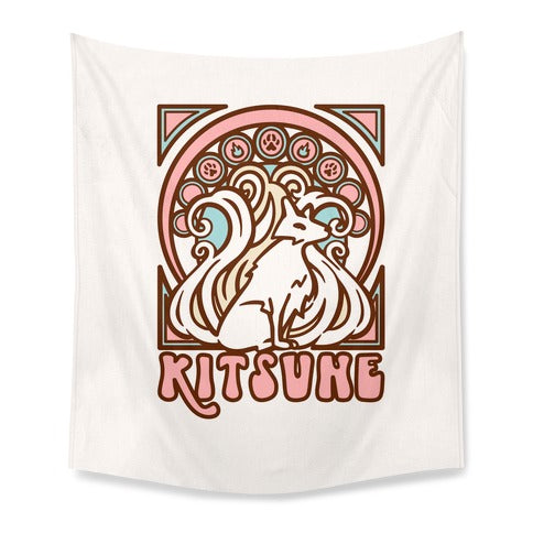 Art Nouveau Kitsune Tapestry