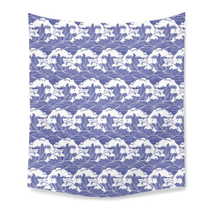 Traditional Japanese Waves Tapestry