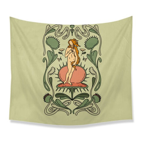 The Birth of Venus Fly Trap Tapestry