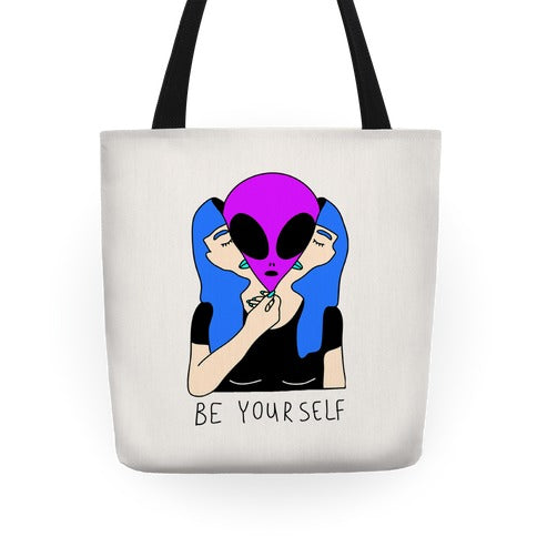 Be Yourself Alien Tote Bag