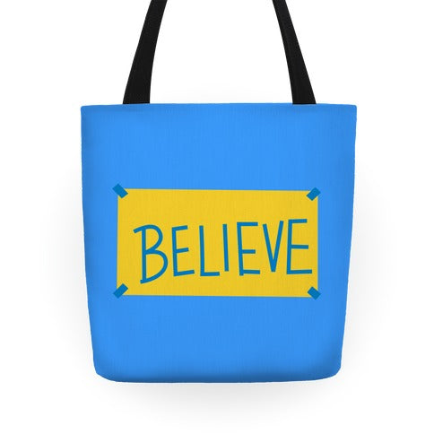 Believe Locker Room Poster Tote Bag
