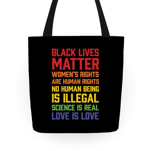 Black Lives Matter List Tote Bag