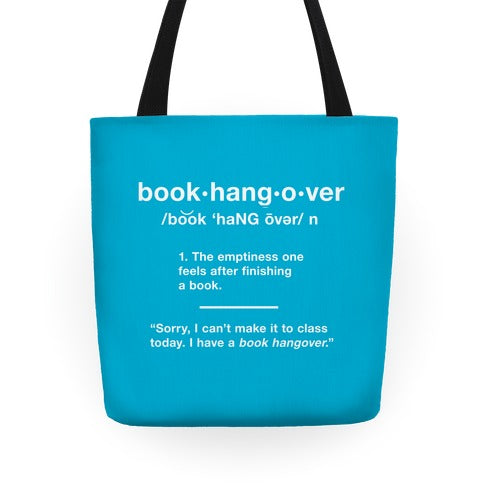 Book Hangover Definition Tote Bag