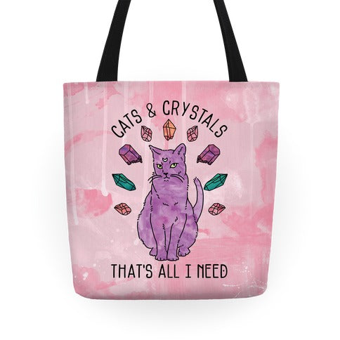 Cats and Crystals Tote Bag