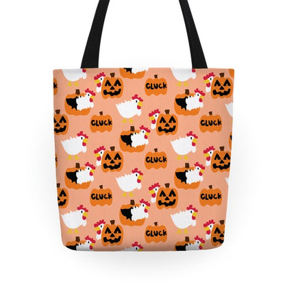 Clucky Pumpkin Pattern Tote Bag