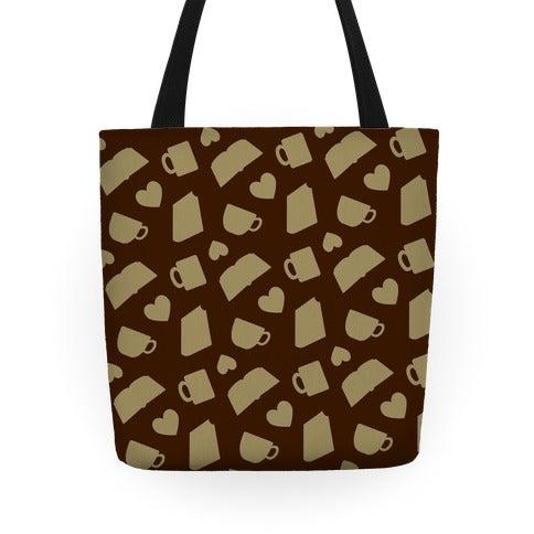 Coffee, Books, & Hearts Tote Bag
