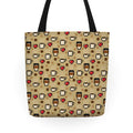 Coffee Pixel Art Pattern Tote Bag