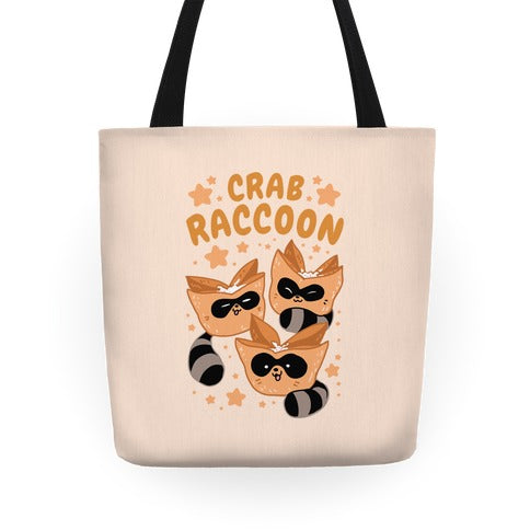 Crab Raccoon Tote Bag