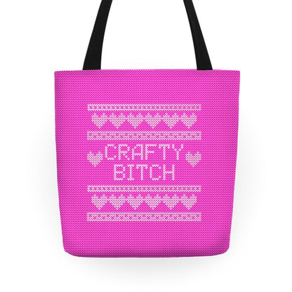 Crafty Bitch Knitting Pattern Tote Bag