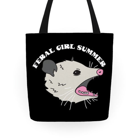 Feral Girl Summer Opossum Tote Bag