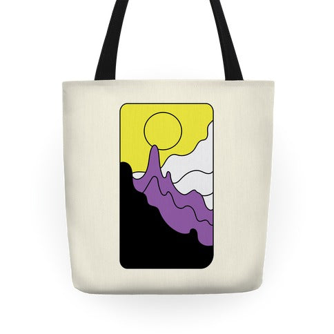 Groovy Pride Flag Landscapes: Nonbinary Flag Tote Bag