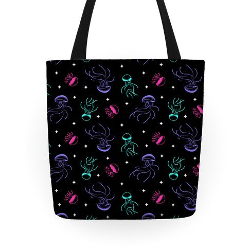 Jellyfish Glow Pattern Tote Bag