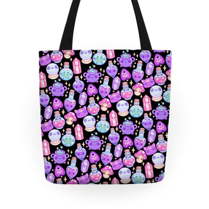 Kawaii Witchy Pattern Tote Bag
