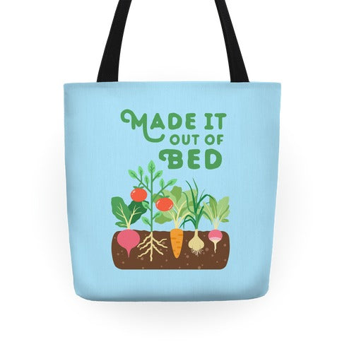 Made It Out Of Bed (vegetables) Tote Bag