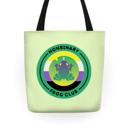 Non Binary Frog Club Patch Tote Bag