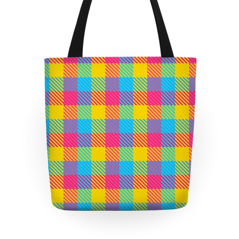 Pan Pride Flag Plaid  Tote Bag