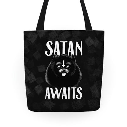 Satan Awaits Pomeranian Tote Bag