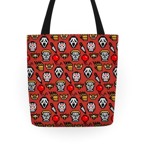 Slashers Pixel Pattern Tote Bag