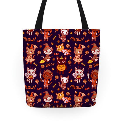 Spooky Cute Cats in Halloween Costumes Tote Bag