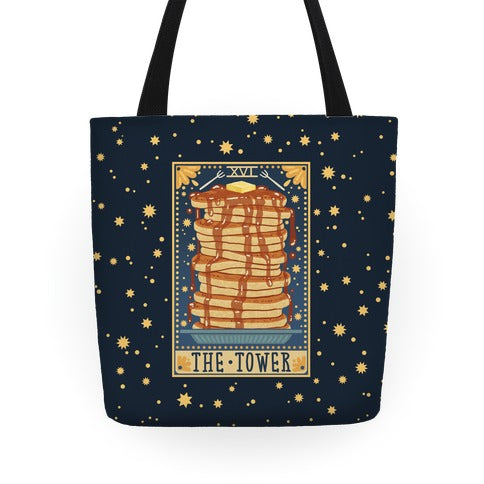 Tarot Card: The Tower (Of Pancakes) Tote Bag