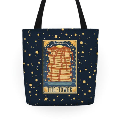 Tarot Card: The Tower (Of Pancakes) Tote Bag