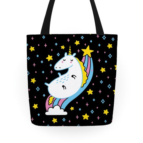 Unicorn On Rainbow Tote Bag