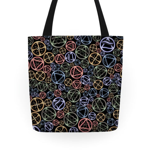 Witch's Elements Dark Pattern Tote Bag