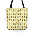 Yellow Cat Butt Pattern Tote Bag